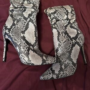Faux snake skin boots